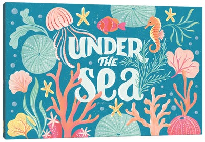 Under the Sea I Canvas Art Print - Jellyfish Art