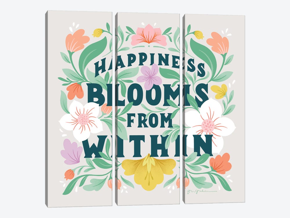 Happiness Blooms II by Gia Graham 3-piece Canvas Print