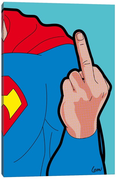 Super-Finger Canvas Art Print - Batman vs. Superman