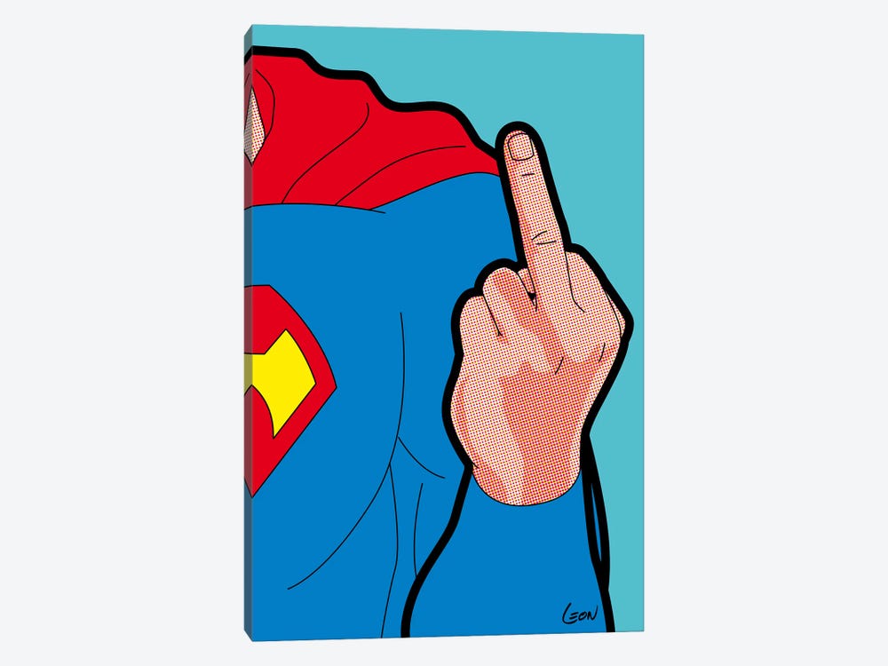 Super-Finger by Grégoire "Léon" Guillemin 1-piece Canvas Artwork