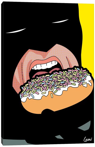 Bat-Donuts Canvas Art Print - Comic Book Character Art