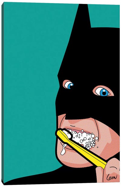 Bat-Brush Canvas Art Print - Pop Culture Art