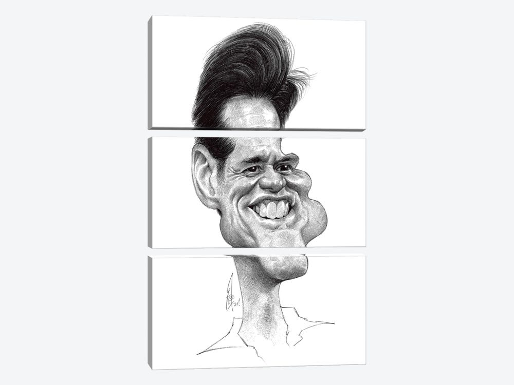 Jim Carrey by Alex Gallego 3-piece Canvas Print