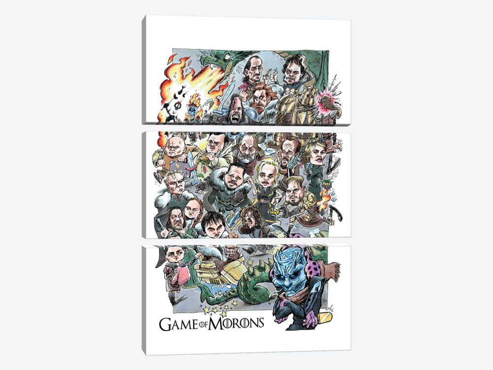 Game Of Morons by Alex Gallego 3-piece Canvas Wall Art