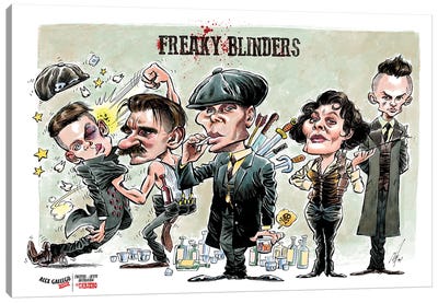 Freaky Blinders Canvas Art Print - Crime Drama TV Show Art