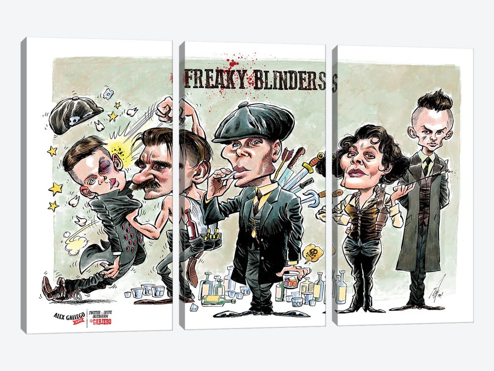 Freaky Blinders by Alex Gallego 3-piece Art Print