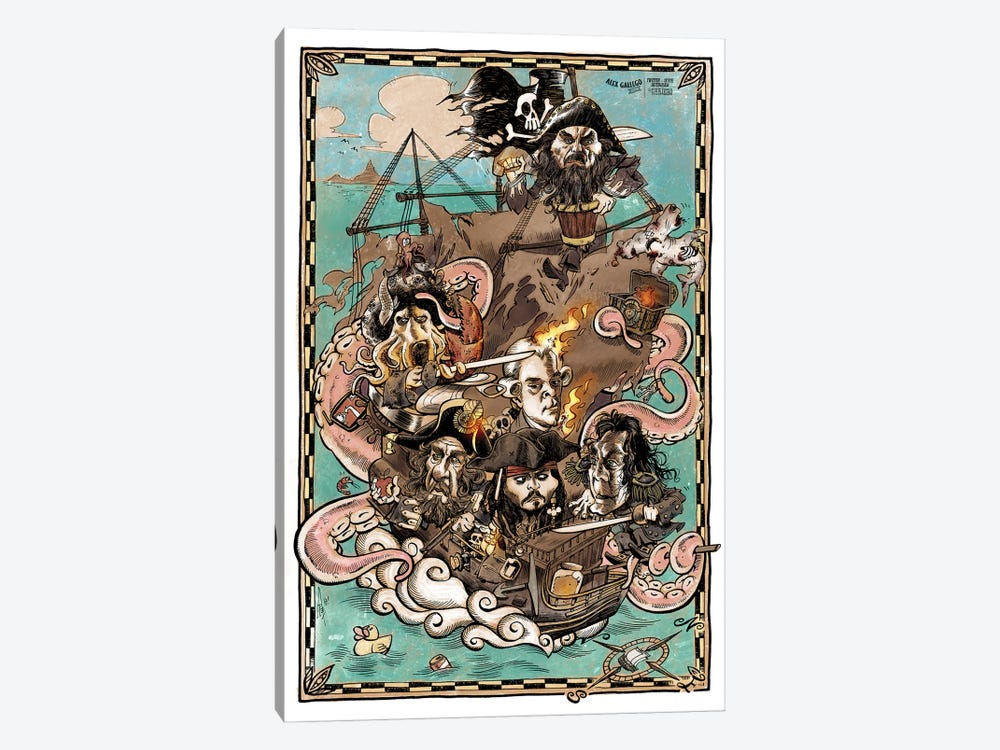 Pirates Of The Caribbean Saga by Alex Gallego 1-piece Art Print