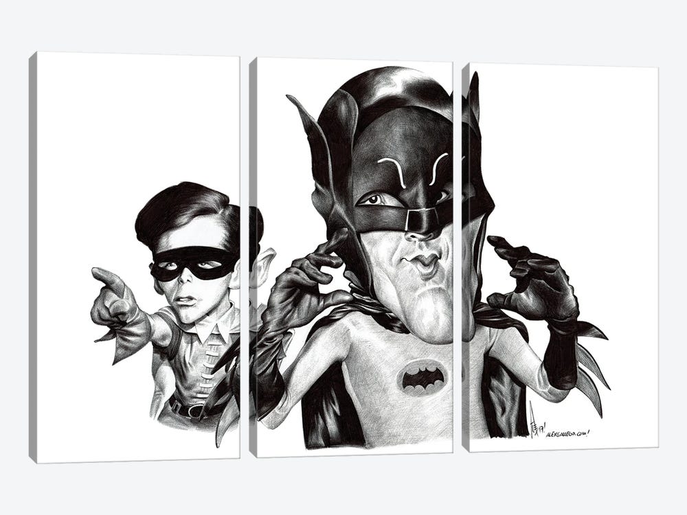 Batman And Robin by Alex Gallego 3-piece Canvas Print