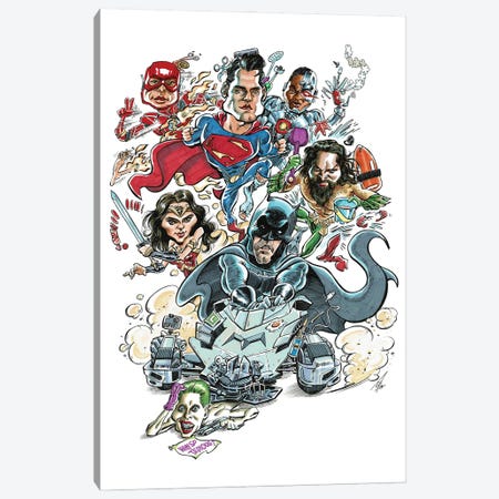 Justice League Canvas Print #GGO51} by Alex Gallego Canvas Wall Art