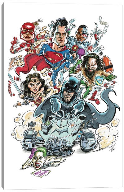 Justice League Canvas Art Print - Alex Gallego
