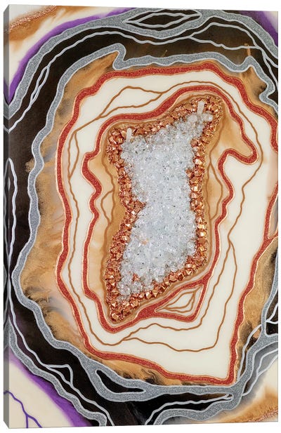 Geoda Volcánica Canvas Art Print - Rose Gold Art