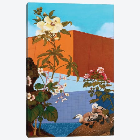 Flower And Bird I Canvas Print #GGZ10} by Guigen Zha Art Print