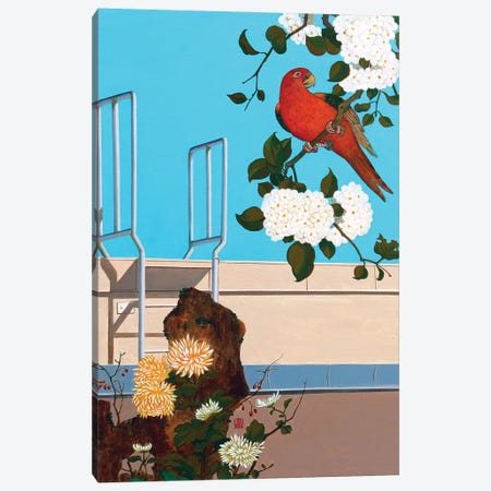 Flower And Bird II Canvas Print #GGZ11} by Guigen Zha Canvas Art Print