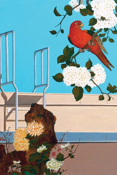 Parrots: Flower And Bird II by Guigen Zha