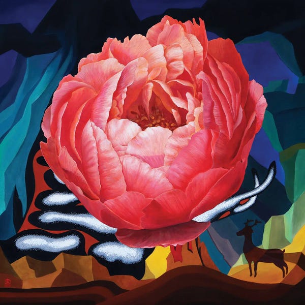 Peonies: One Blossom One World II by Guigen Zha