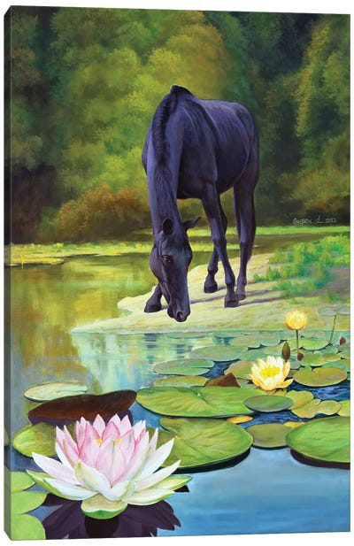 Dreamland Black Canvas Art Print - Lotus Art