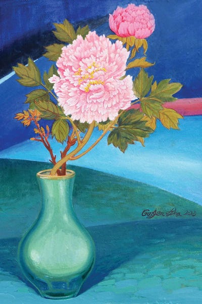 Pottery Still Life: Night Peonies by Guigen Zha