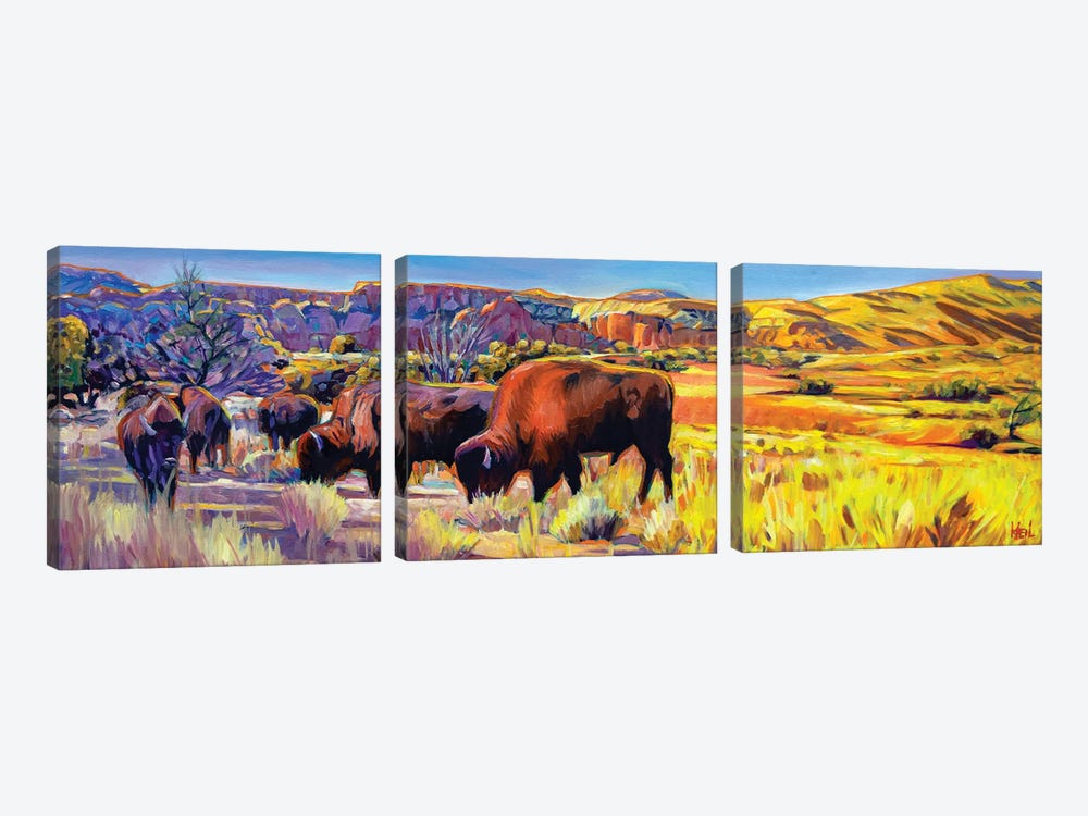 Dusk Herd by Greg Heil 3-piece Canvas Print