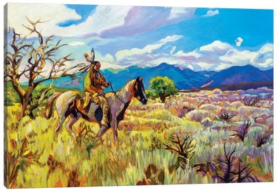 Golden Dusk Canvas Art Print - Horseback Art