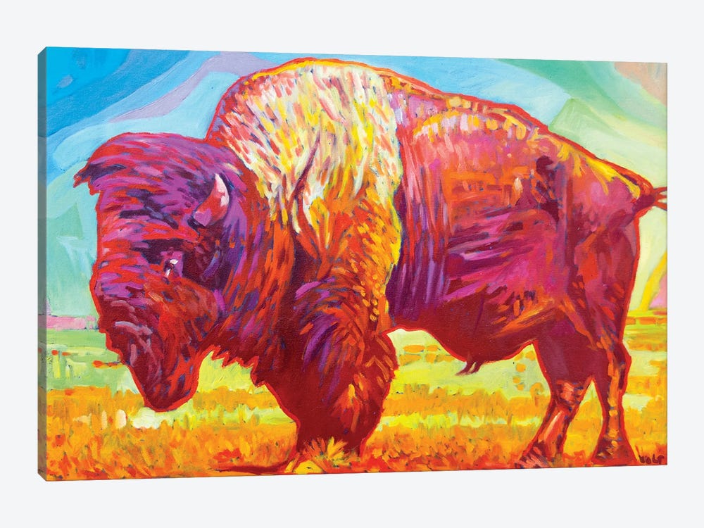 Red Buffalo by Greg Heil 1-piece Canvas Art