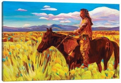 Taos Traveler Canvas Art Print - Horseback Art