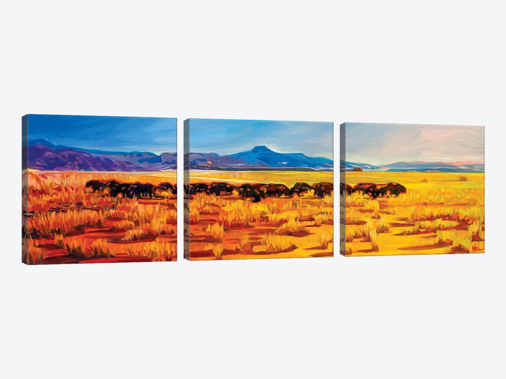 Where The Buffalo Roamed by Greg Heil 3-piece Canvas Art