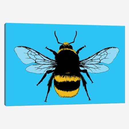 Bee Mine - Blue Canvas Print #GHO104} by Gary Hogben Canvas Artwork