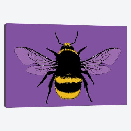 Bee Mine - Purple Canvas Print #GHO108} by Gary Hogben Canvas Print
