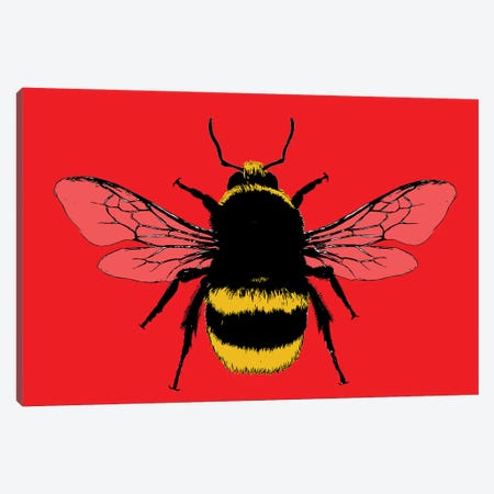 Bee Mine - Red Canvas Print #GHO109} by Gary Hogben Canvas Art Print