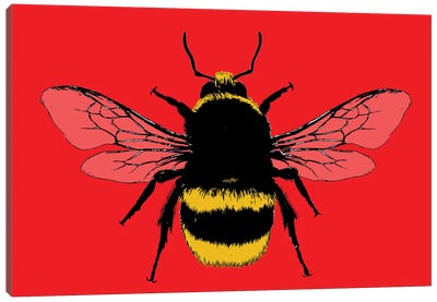 Bee Mine - Red Canvas Art Print - Gary Hogben