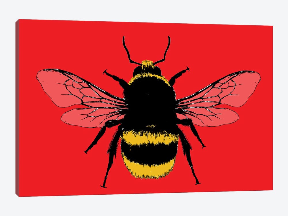 Bee Mine - Red by Gary Hogben 1-piece Art Print