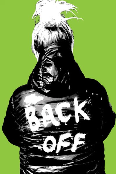 Back Off - Lime by Gary Hogben metal wall art