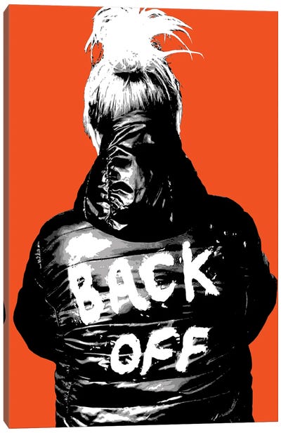 Back Off - Orange Canvas Art Print - Gary Hogben