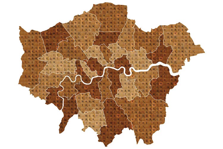 Scrabble London by Gary Hogben wall art