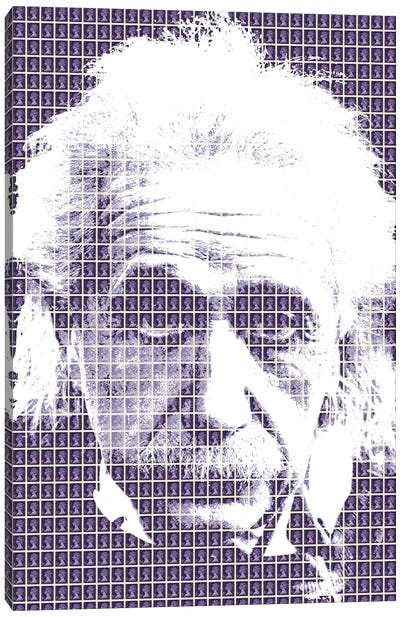 Einstein Purple Canvas Art Print - Inventor & Scientist Art
