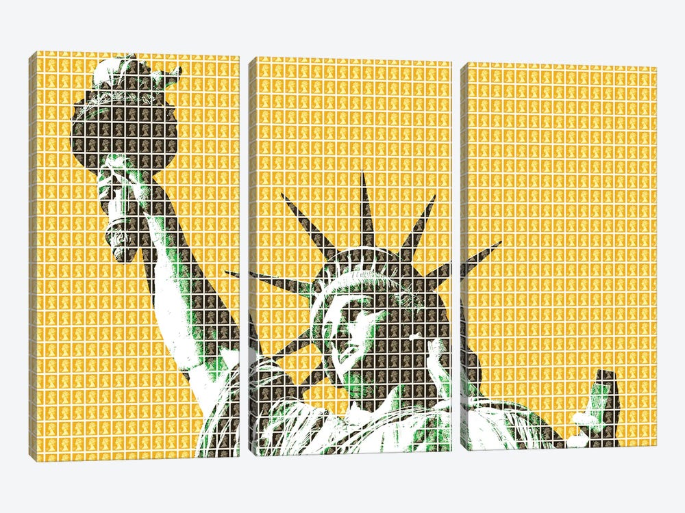 Liberty - Yellow by Gary Hogben 3-piece Canvas Print