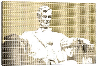 Lincoln Memorial - Gold Canvas Art Print - Abraham Lincoln