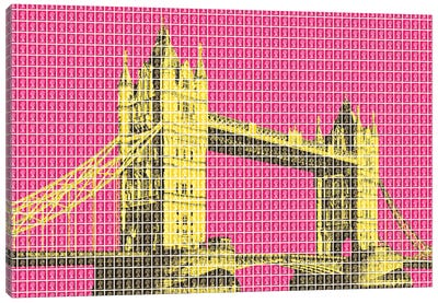 Tower Bridge - Pink Canvas Art Print - Tower Bridge