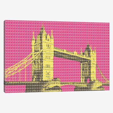Tower Bridge - Pink Canvas Print #GHO141} by Gary Hogben Canvas Art Print