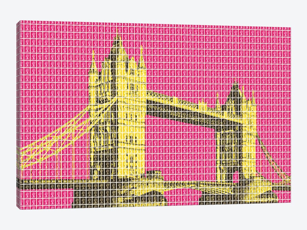 Tower Bridge - Pink by Gary Hogben 1-piece Canvas Art Print