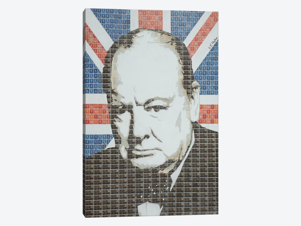 Churchill - Union Jack by Gary Hogben 1-piece Canvas Art