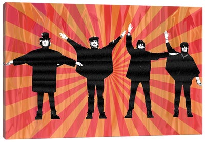 Beatles Help II Red Canvas Art Print - The Beatles