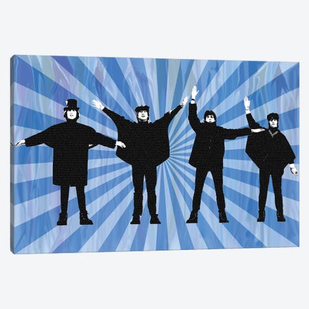 Beatles Help II Blue Canvas Print #GHO164} by Gary Hogben Canvas Art