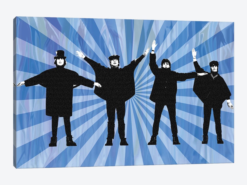 Beatles Help II Blue by Gary Hogben 1-piece Canvas Wall Art
