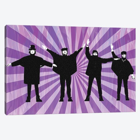 Beatles Help II Purple Canvas Print #GHO165} by Gary Hogben Canvas Artwork