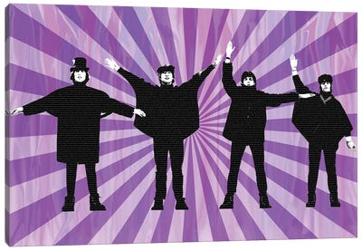 Beatles Help II Purple Canvas Art Print - Gary Hogben
