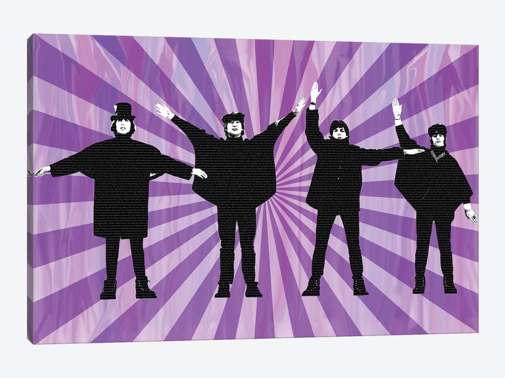 Beatles Help II Purple by Gary Hogben 1-piece Canvas Art Print