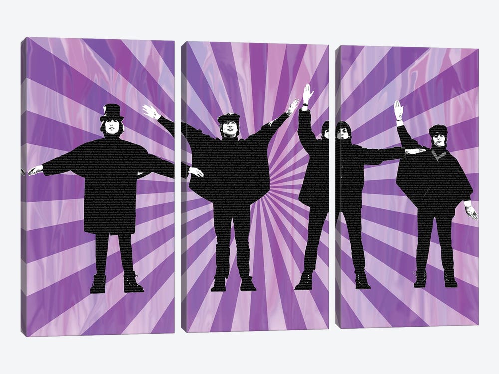 Beatles Help II Purple by Gary Hogben 3-piece Art Print