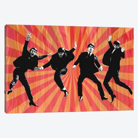 Beatles Jump II Red Canvas Print #GHO166} by Gary Hogben Canvas Artwork