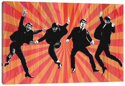 Beatles Jump II Red Canvas Art Print - The Beatles